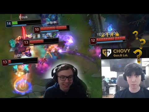 Chovy Just Witnessed First-hand TheBausffs' Magic - Thebausffs 1v4 in Korean Challenger