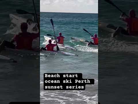Beach start on an ocean ski Perth sunset series racing