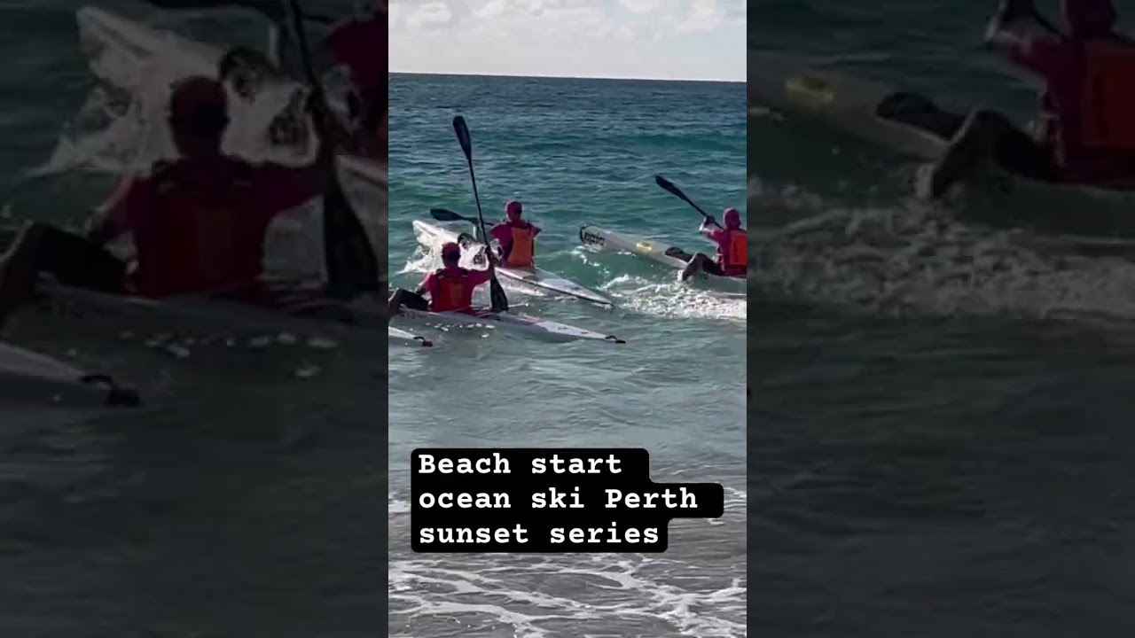 Beach start on an ocean ski Perth sunset series racing