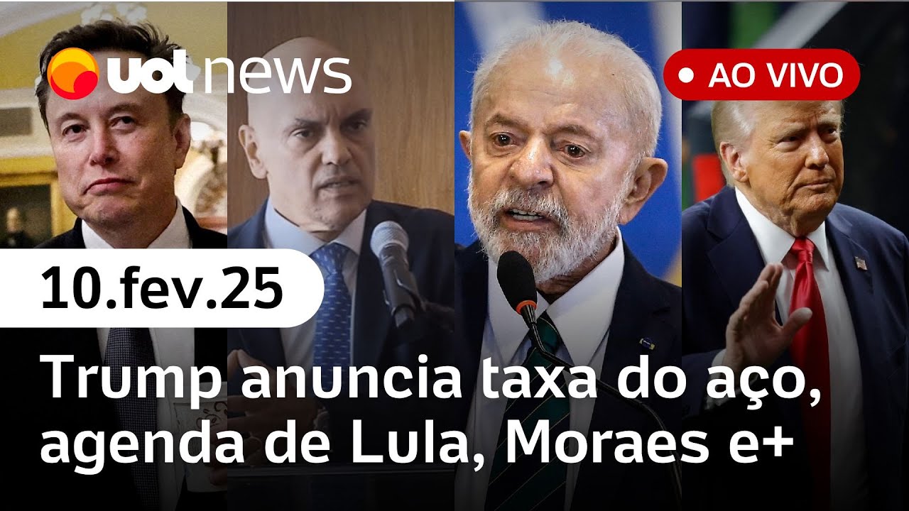 Trump anuncia taxa sobre aço: Brasil será afetado; Moraes cobra PF sobre Musk, Super Bowl | UOL News