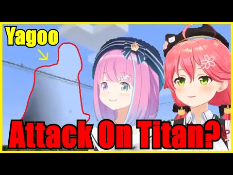 【Hololive】Luna Thought That Yagoo Is A Titan ft. Miko【Minecraft】【Eng Sub】