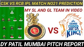 csk vs rcb today ipl match prediction, dy Patil mumbai pitch report, dream11 grand league team
