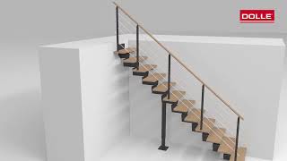 DOLLE DUBAI - modulové schody přímé do 252 cm, zábradlí CLASSIC IIII