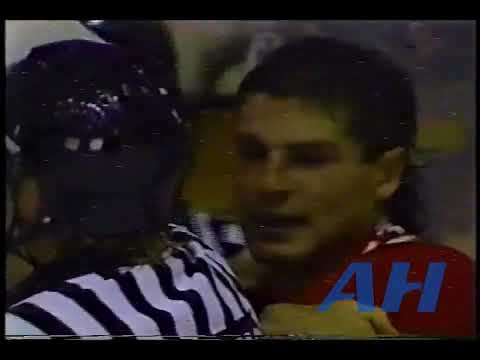 NHL Oct. 10, 1991 Rod Buskas,LA v Ronnie Stern,CGY Los Angeles Kings Calgary Flames