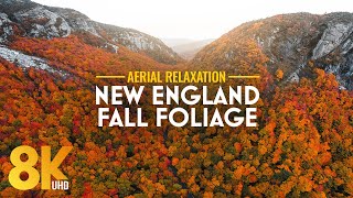 8K Cinematic Long Relaxing Drone Film | New England’s Stunning Autumn Colors + Calm Music