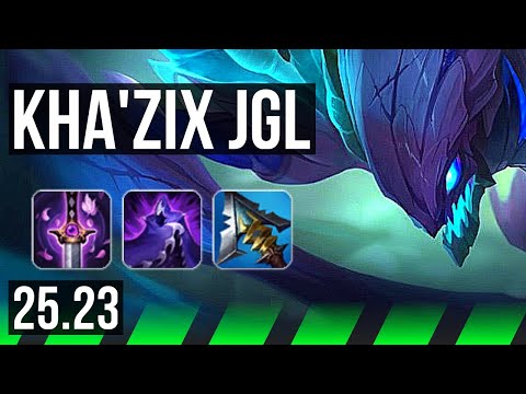 KHA'ZIX vs JARVAN IV (JGL) | 21/0/7, Legendary, 10 solo kills | NA Grandmaster | 25.23