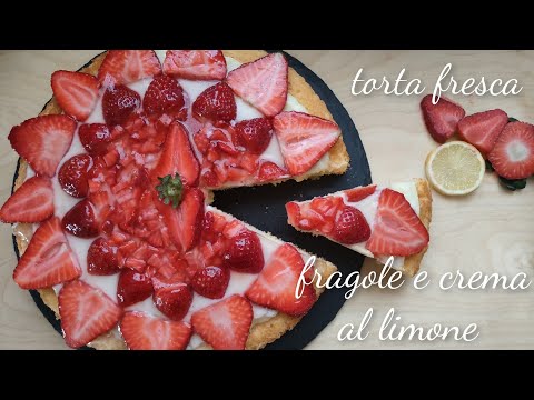 TORTA CON FRAGOLE 🍓  E CREMA AL LIMONE 🍋 CROSTATA MORBIDA