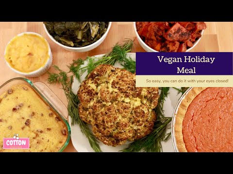 EASY Vegan Holiday Meal | Roasted Cauliflower, Fried...