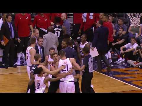 Alex Len & Caleb Swanigan FIGHT   Blazers vs Suns   October 11, 2017   2017 NBA Preseason