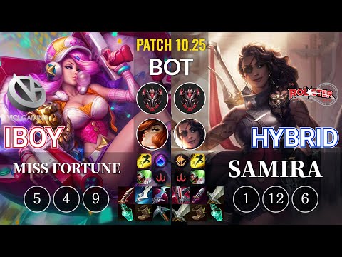 VG iBoy Miss Fortune vs KT HyBrid Samira Bot - KR Patch 10.25