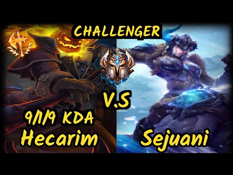 VIT.B Skeanz (HECARIM) vs SEJUANI - 9/1/9 KDA JUNGLE CHALLENGER GAMEPLAY - EUW