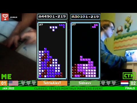 40 SEC. KILLSCREEN BATTLE!! MASTERS FINALS: Alex T Sidnev – Classic Tetris Monthly Jan. 2022 [15/15]