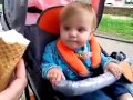 Baby's first reaction to ice cream 
