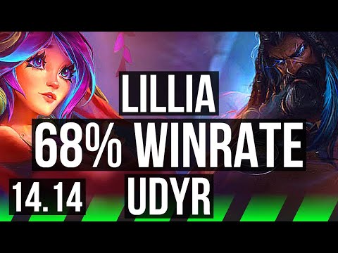 LILLIA vs UDYR (JGL) | 68% winrate, 6/1/6 | NA Grandmaster | 14.14