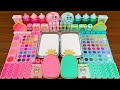 PINK Vs MINT Mixing Random Into GLOSSY Slime Satisfying Slime Video 263