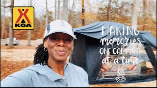 KOA Holiday Camping In A Black Dome Air Tent less than 5 minutes to set up. A Campers Dream!!