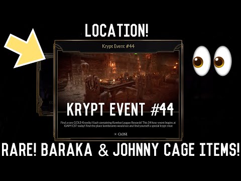 MK11 - KRYPT EVENT #44 LOCATION! (RARE! Baraka & Johnny Cage Items!)