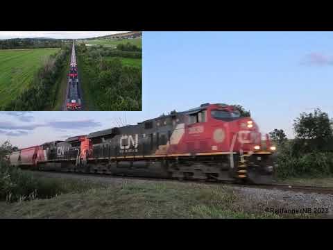 AC44C6M TRAILING! CN Train 596 at Sussex, NB