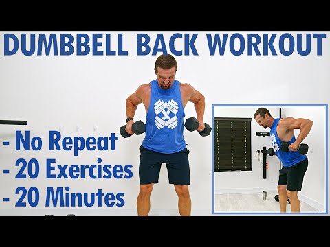 20 Minute Dumbbell Back Workout [No Repeat] - Great For Beginners