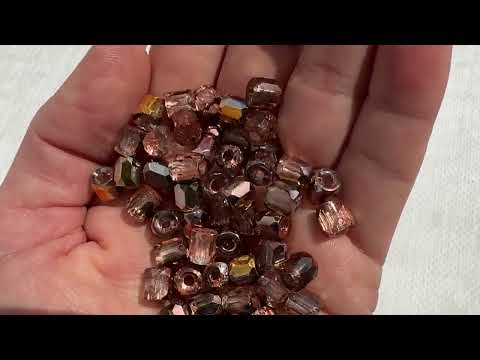 Гранований циліндр - Чеські намистини 7*7мм, кристал мідь