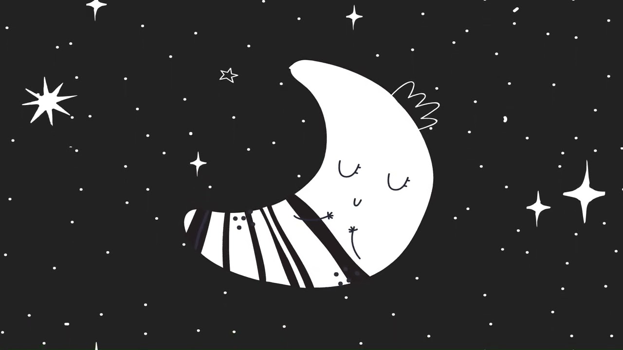 Baby Sleep Sensory Calming Relaxing Soothing high contrast fun video - Moon classical piano lullaby