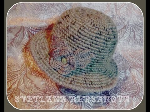 Теплая шляпка крючком. Часть 1 - донышко .Crochet hat with fields