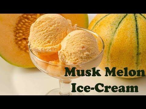 Muskmelon Ice Cream | Fresh Fruit Ice cream | Healthy Homemade Musk Melon ice Cream