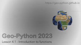 Geo-Python 2023 Lesson 4.1 - Introduction to functions