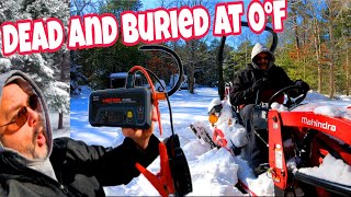 Battery DEAD in Deep Snow at 0°F – Lokithor Jump Pack vs Mahindra eMax Cold Start Test