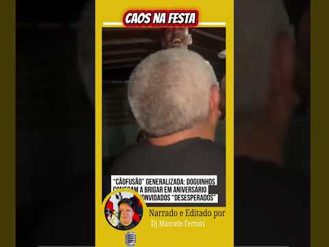 PARABÉNS COM EMOÇÃO! 😂 Cachorros brigam embaixo da mesa e causam correria.