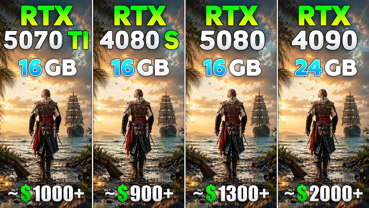 RTX 5070 Ti vs RTX 4080 SUPER vs RTX 5080 vs RTX 4090 - Test in 10 Games | 4K