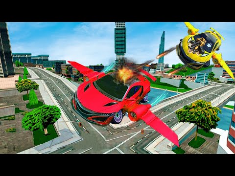 Flying Car Games 2020 #1 - Drive Robot Shooting Cars - Robot Transformation Car Driving