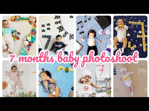 20+  baby photoshoot ideas at home / 7 months baby photoshoot ideas /monthly baby photoshoot ideas 