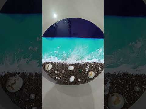 Epoxy Resin Art  Beach  Waves.