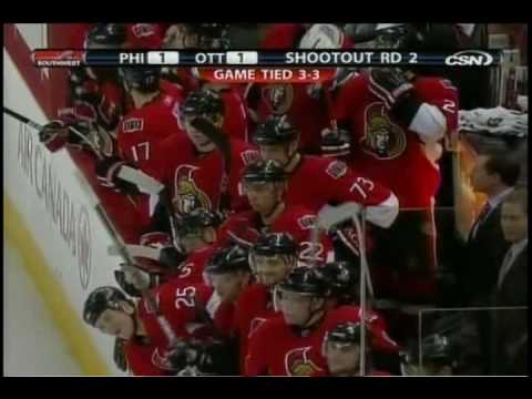 Alfredsson s/o goal vs Flyers (04/04/09)