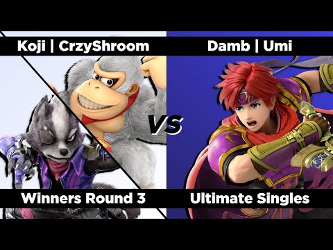 Super Smash Qwertz #11 - Winners Round 3 - Koji | CrzyShroom (Donkey Kong/Wolf) vs. Damb | Umi (Roy)