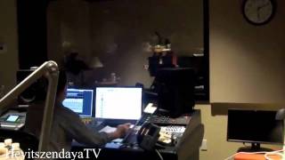 Zendaya Coleman recording Dig Down Deeper in the studio