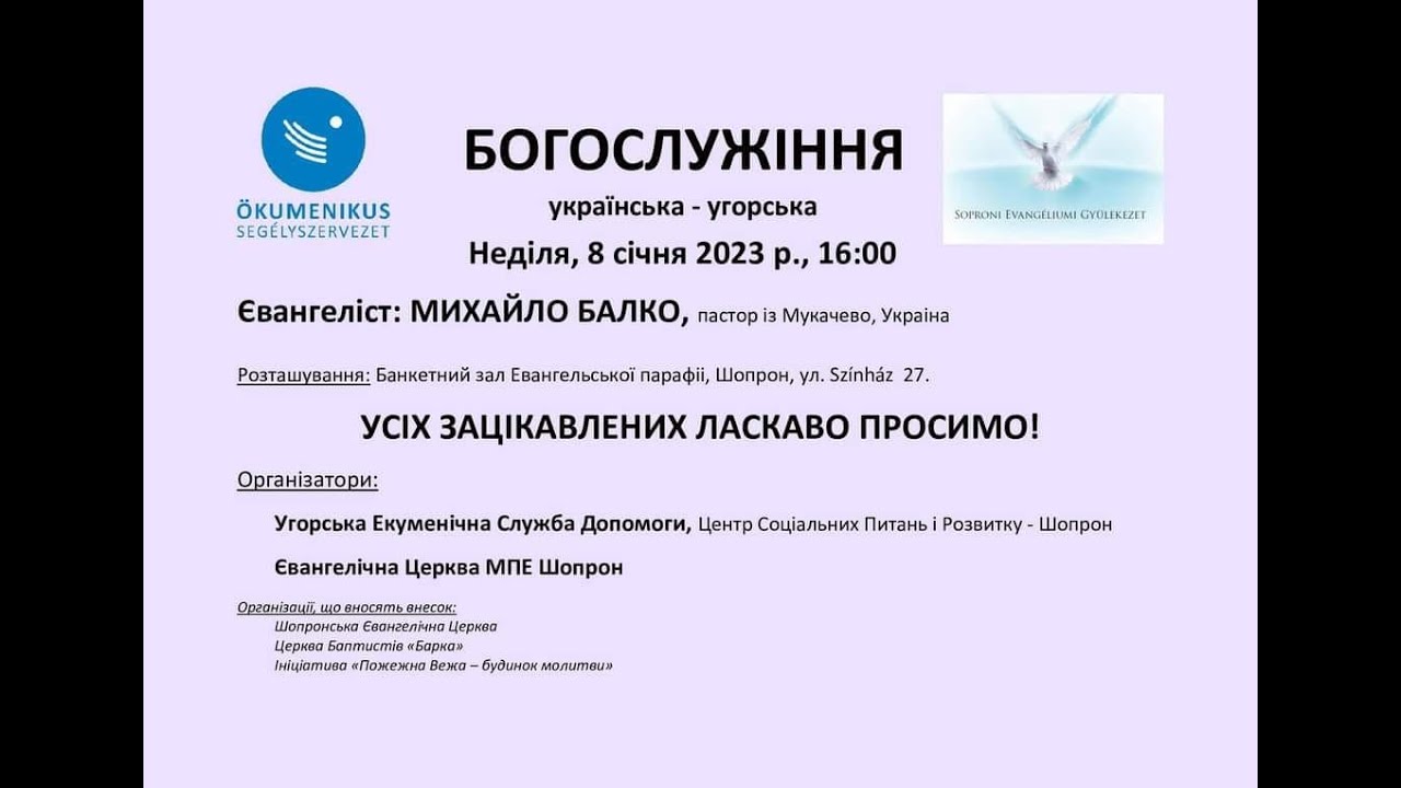 2023 01 08 Ukran-Magyar Istentisztelet