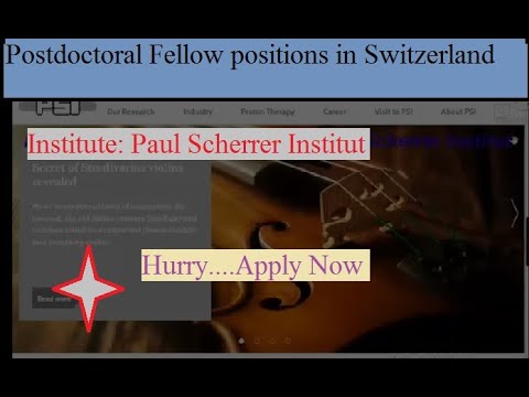 Postdoctoral Fellow positions in Paul Scherrer Institut in Switzerland