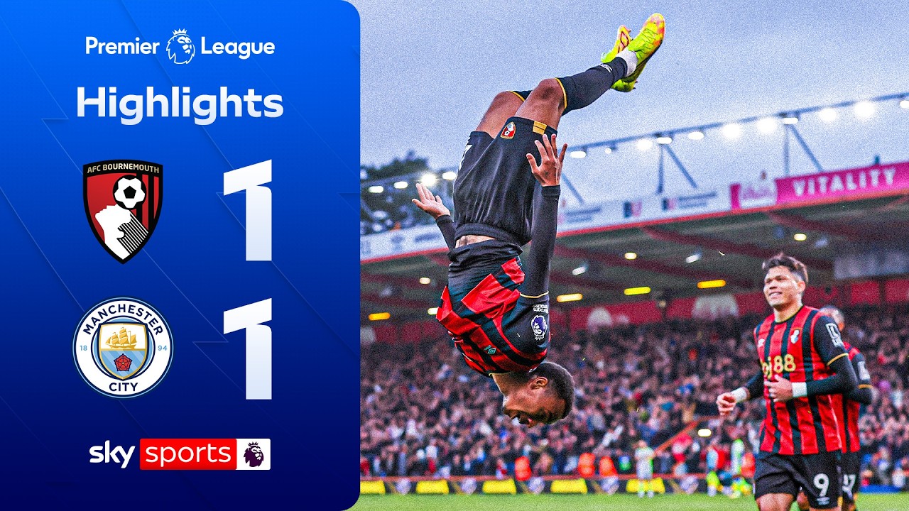 Man City draw gifts Arsenal PL title 🏆 | Bournemouth 1-1 Man City | Premier League Highlights