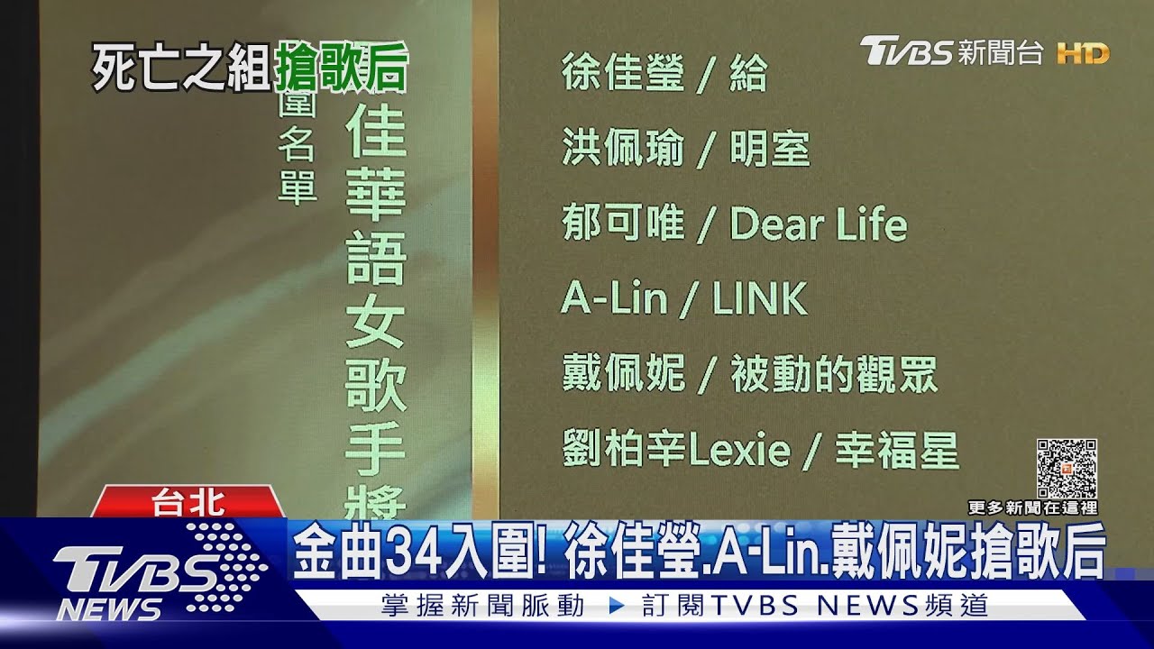 金曲34入圍!洪佩瑜8項大贏家 徐佳瑩、A-Lin、戴佩妮搶歌后