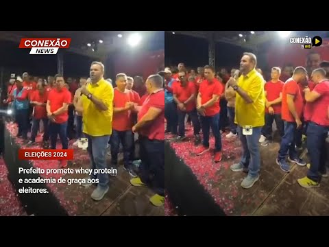 Vídeo: Prefeito promete whey protein e academia de graça aos eleitores, em Eirunepé (AM).