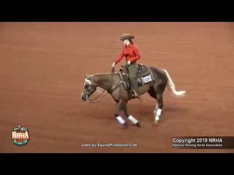 Watch Video   Wimpys Gata Shiner shown by Jada M Mark   2019 NRHA Derby Youth, Show 2