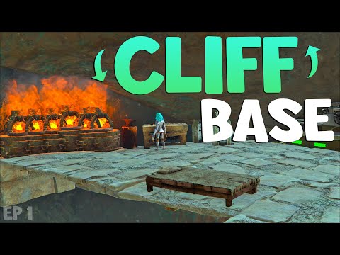 I Built a Cliff base in an Extremely Hidden Spot Day 1 ARK!
