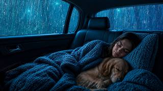 Durma Profundamente e Deixe a Insônia para Trás🌧️Chuva Forte e Trovões no Carro Aconchegante à Noite