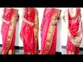 Easy and Perfect way of Draping best Bridal Bengali Saree - Karwachawth Special