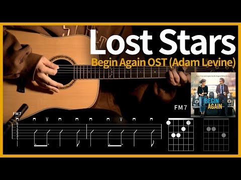290.Begin Again OST Adam Levine - Lost Stars 【★★★☆☆】 | Guitar tutorial | (TAB+Chords)