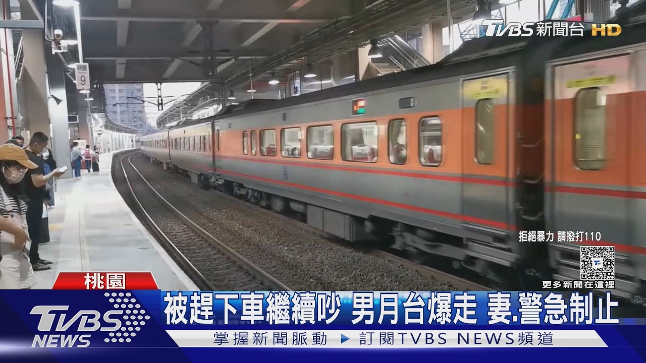 影音/列車晃動疑碰到人失控!男飆髒話作勢攻擊 妻拉不住警方出動
