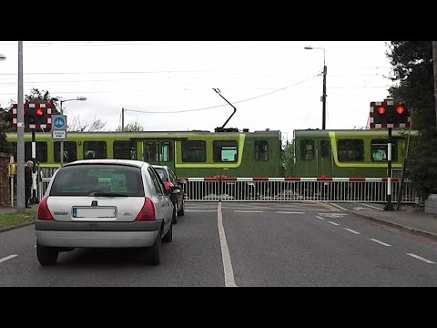 Baldoyle Road Railway Crossing - Irish Rail 8300 Class Dart Train