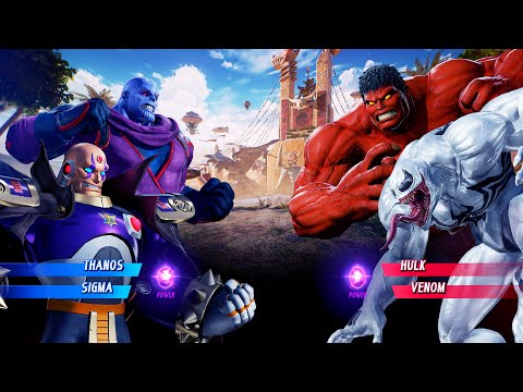 Thanos & Sigma vs Red Hulk & Anti-Venom (Very Hard) - Marvel vs Capcom | 4K UHD Gameplay